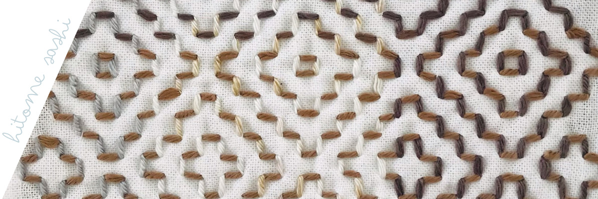 柿の花の刺し子画像