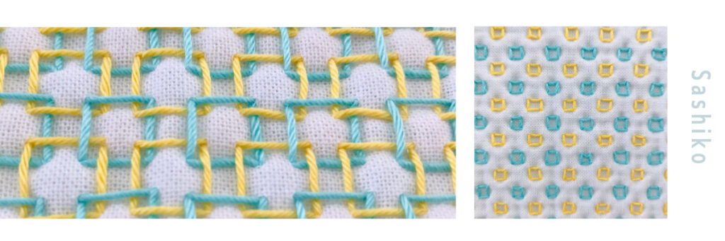 四角つなぎの刺し子画像