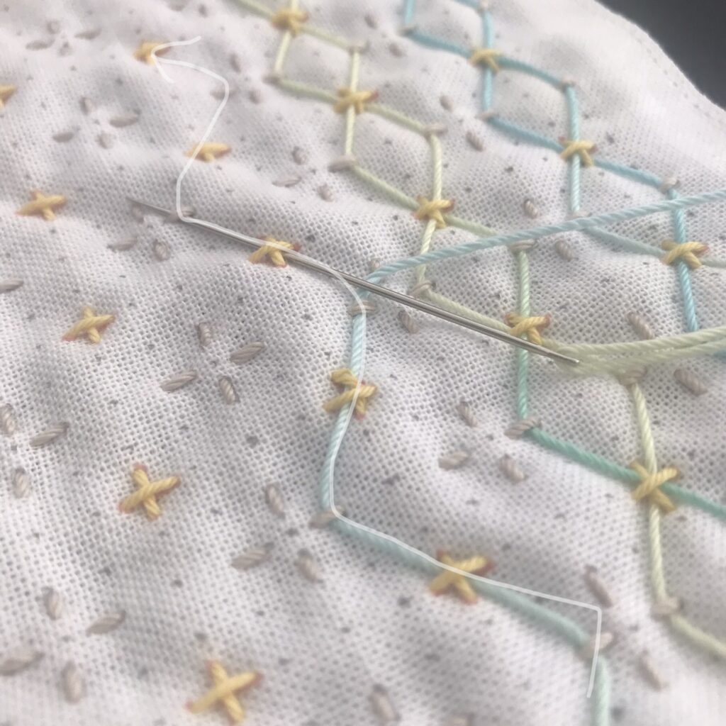 紫陽花刺しのくぐり刺し画像