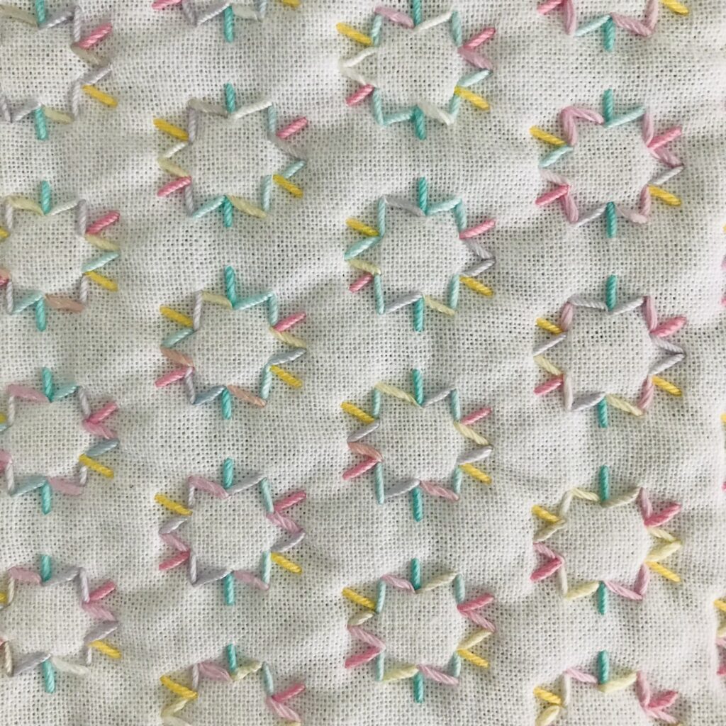 こんぺいとうの刺し子画像