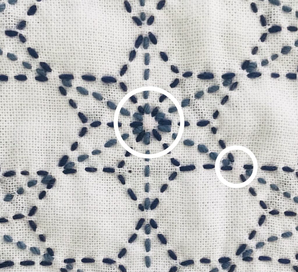 刺し子をきれいに刺す説明画像