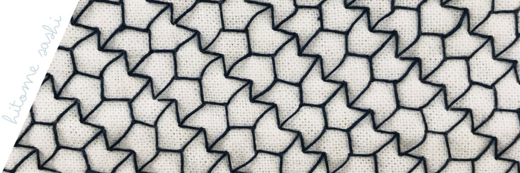 矢羽根の刺し子画像