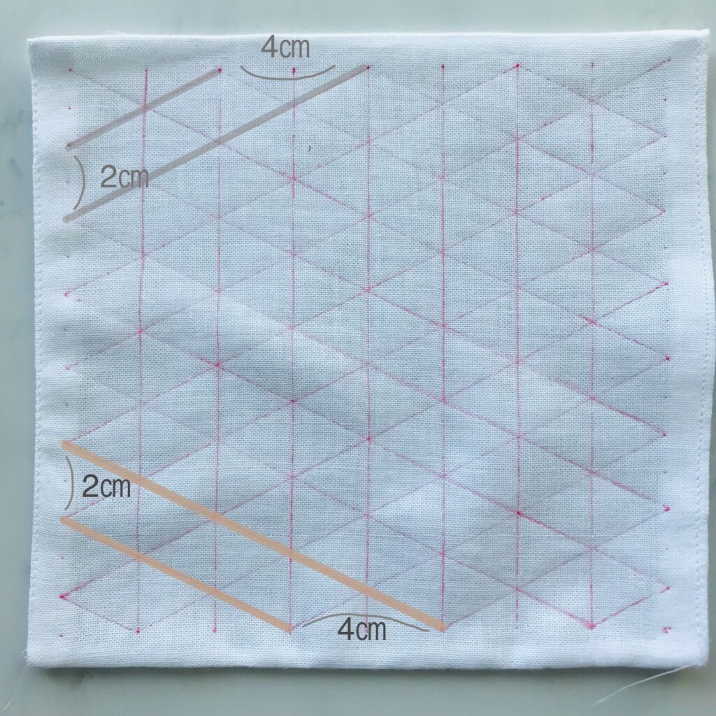 飛び麻の葉の斜め方眼の画像