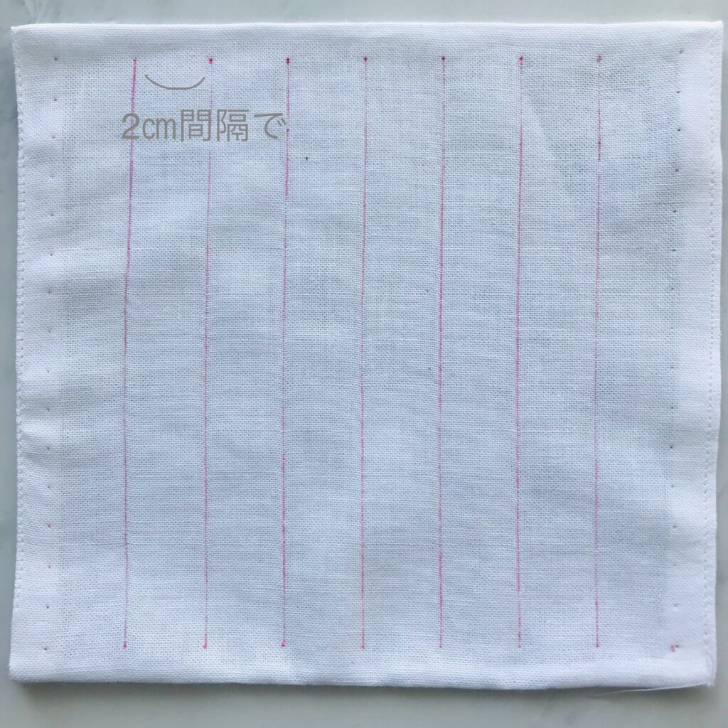 飛び麻の葉の縦線の書き方画像