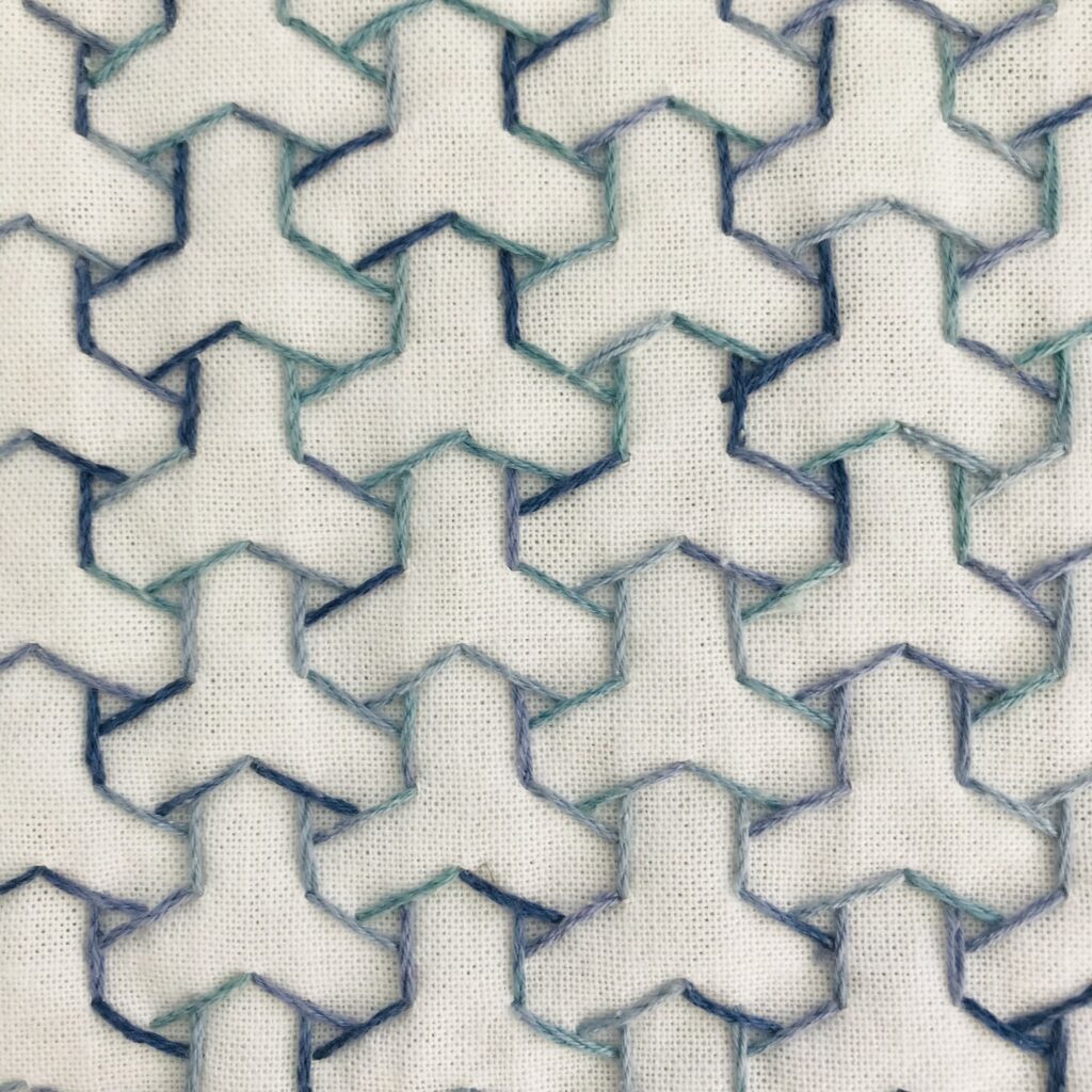 毘沙門亀甲の刺し子図案画像