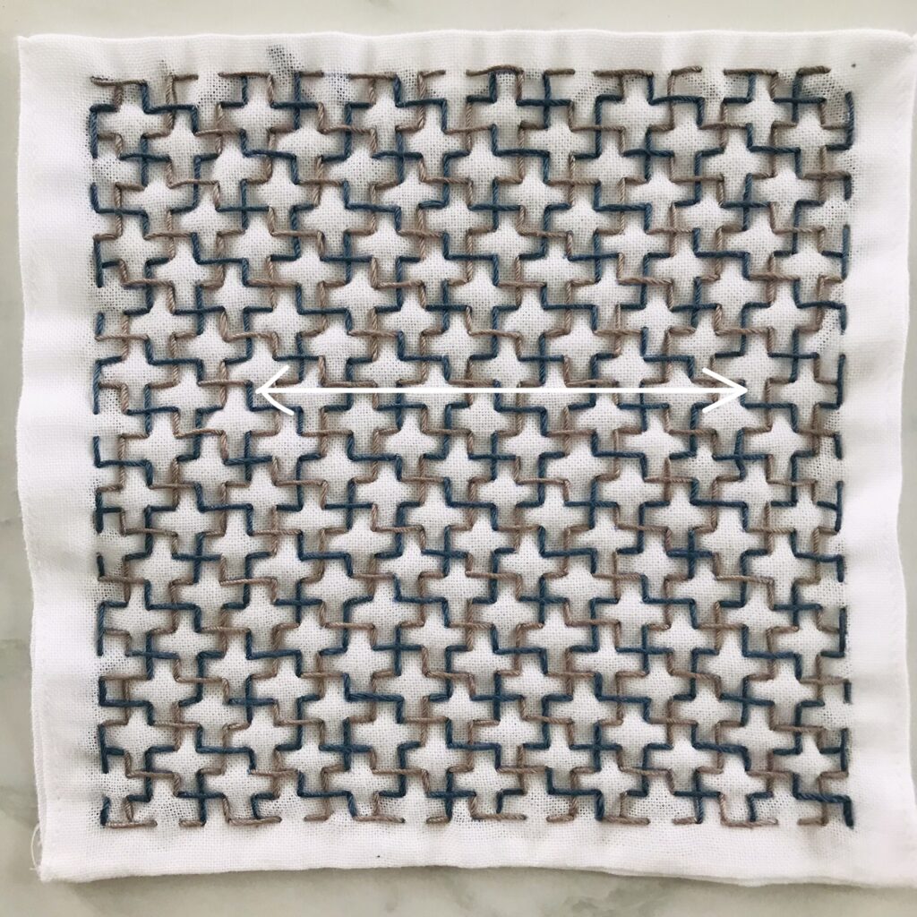 一目十字つなぎの刺し方画像