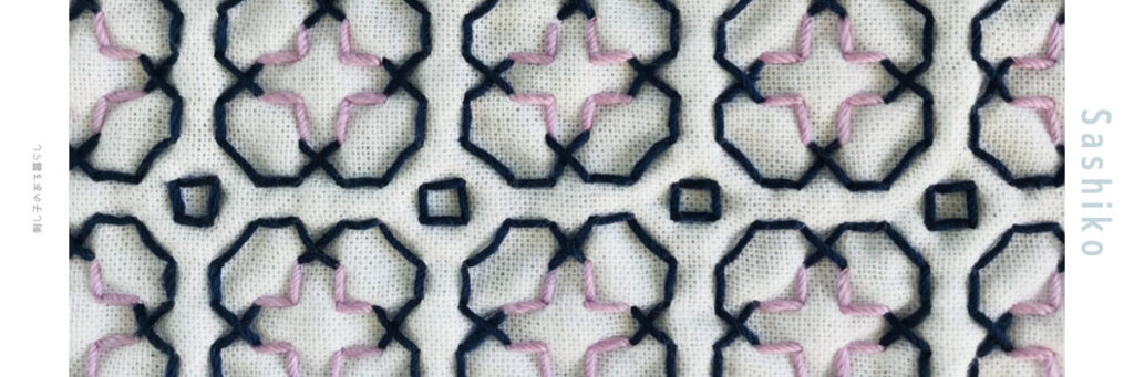 満開の朝顔の刺し子画像