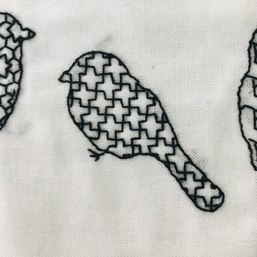 一目十字つなぎの刺し子画像