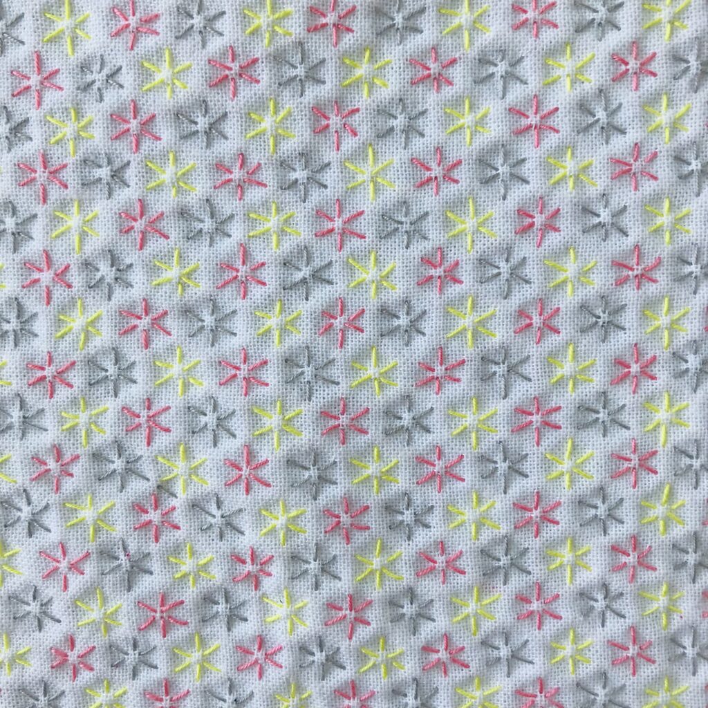 小花刺しの刺し子画像