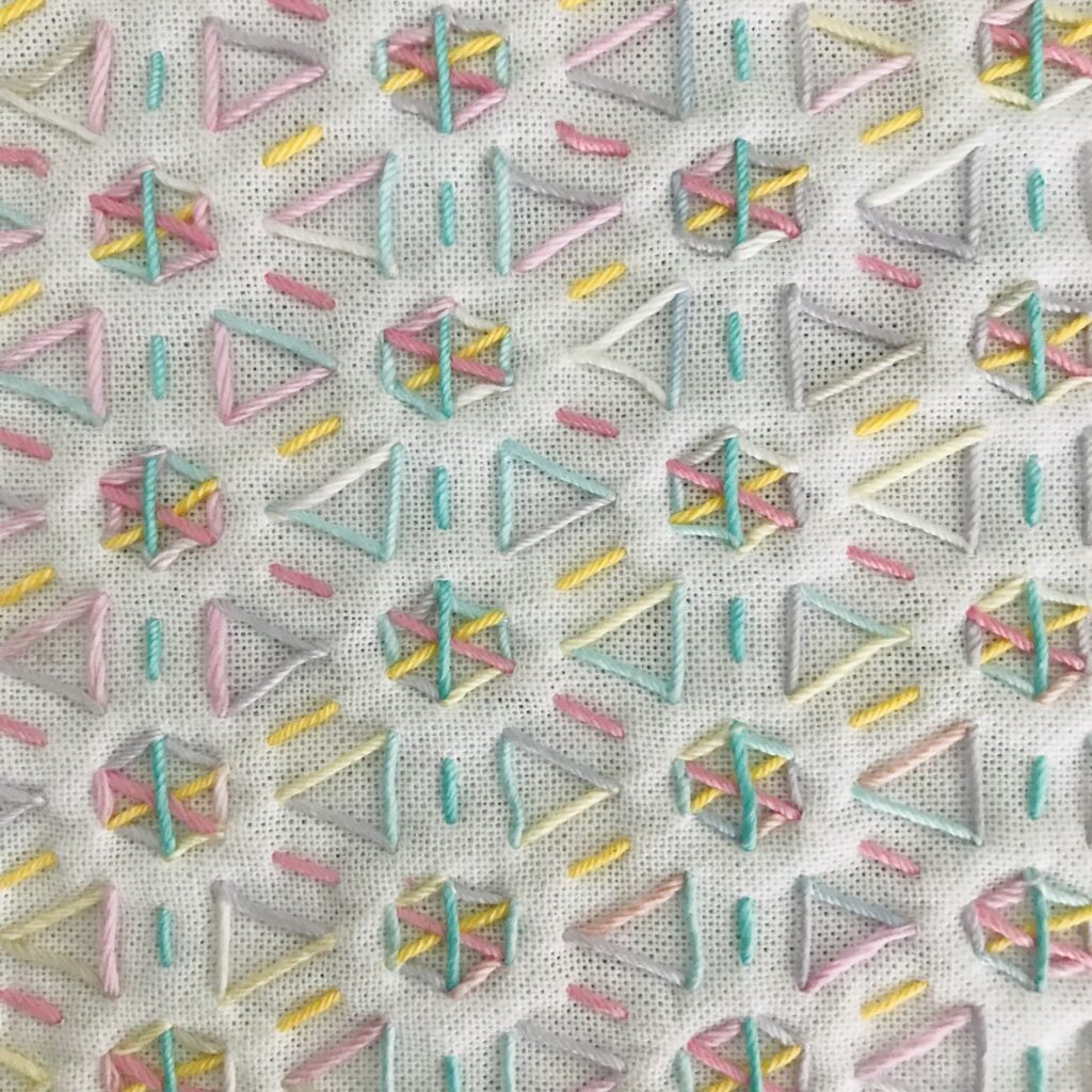 こんぺいとうの刺し子裏側画像