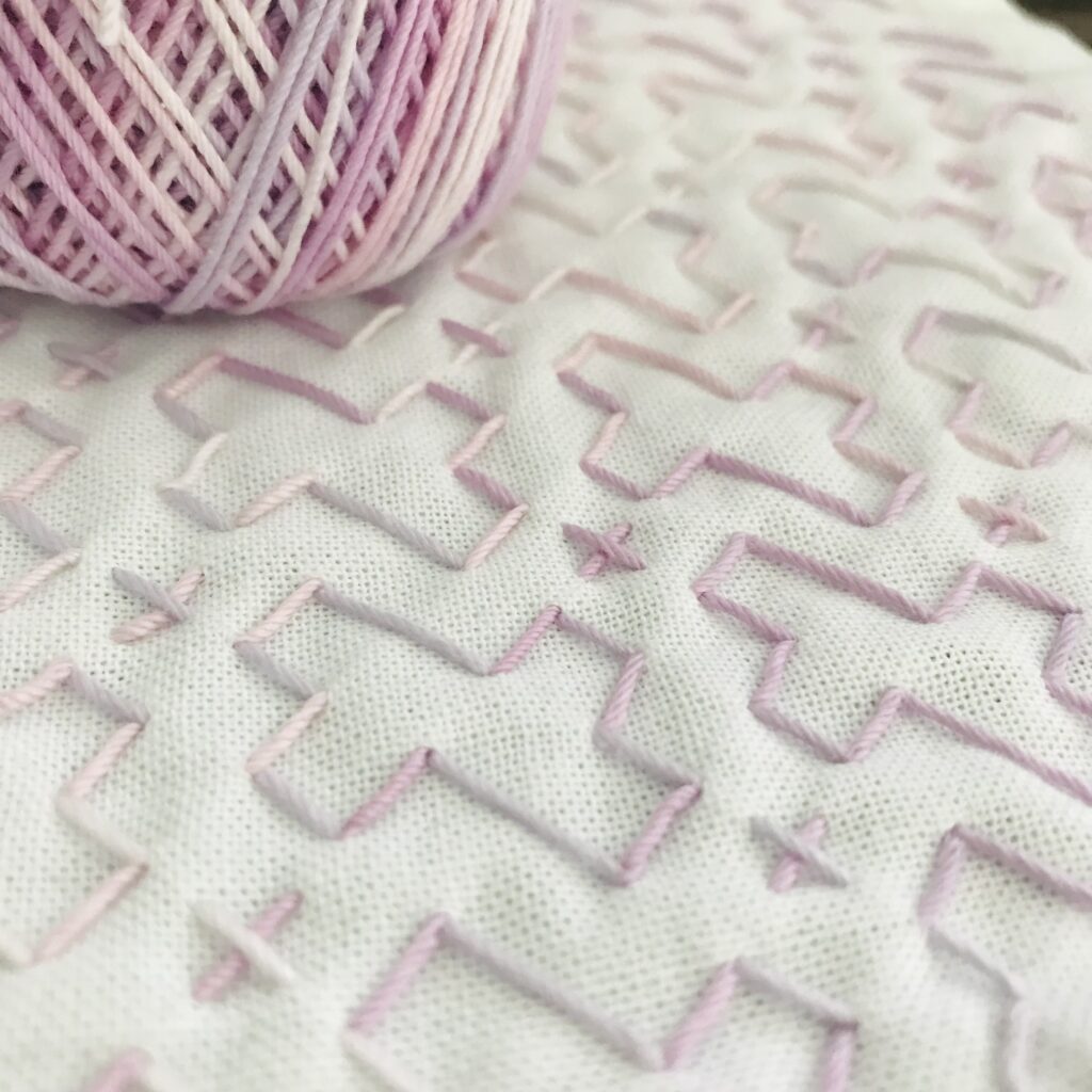 流し十字と刺し子糸の画像