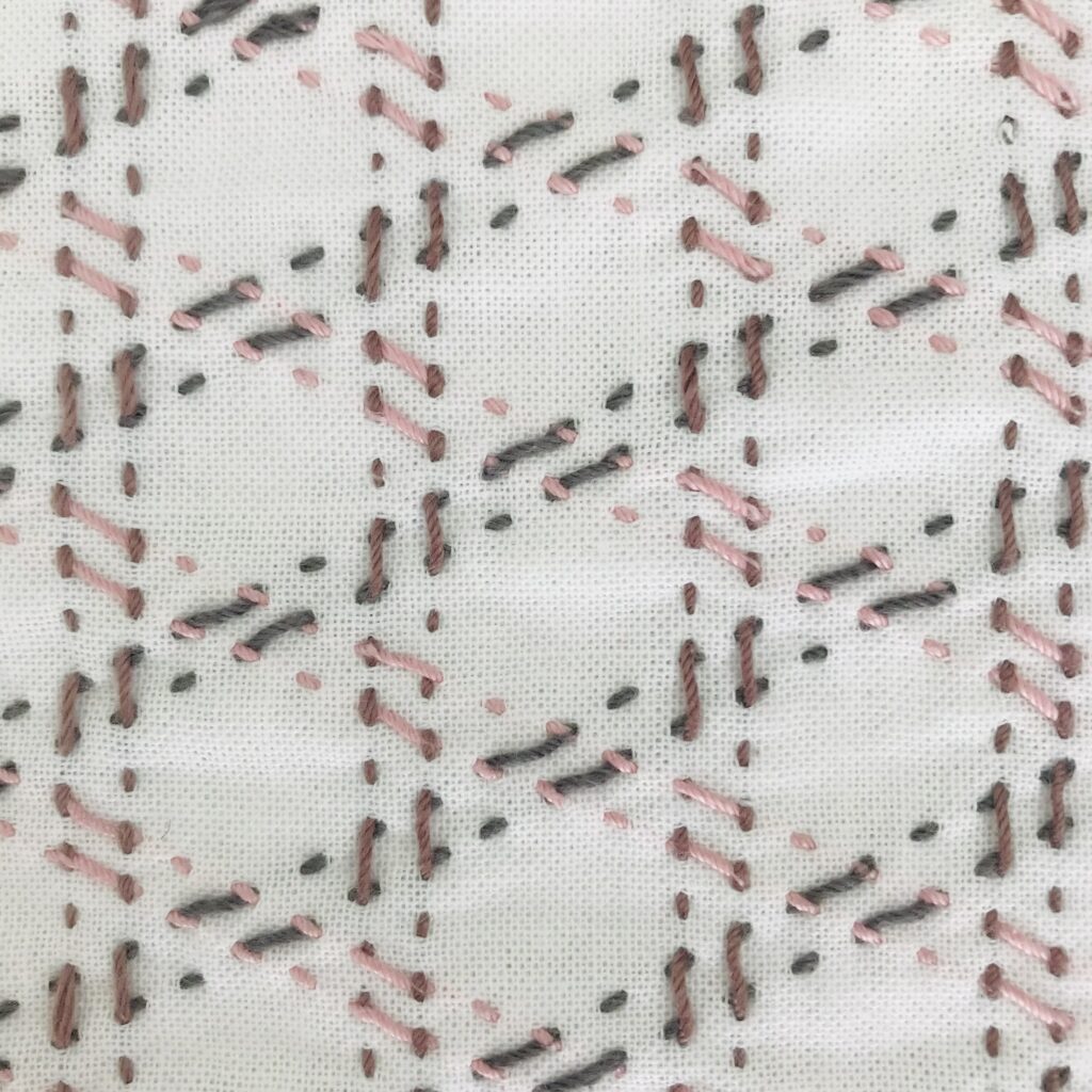 二重かごめの刺し子の裏側画像