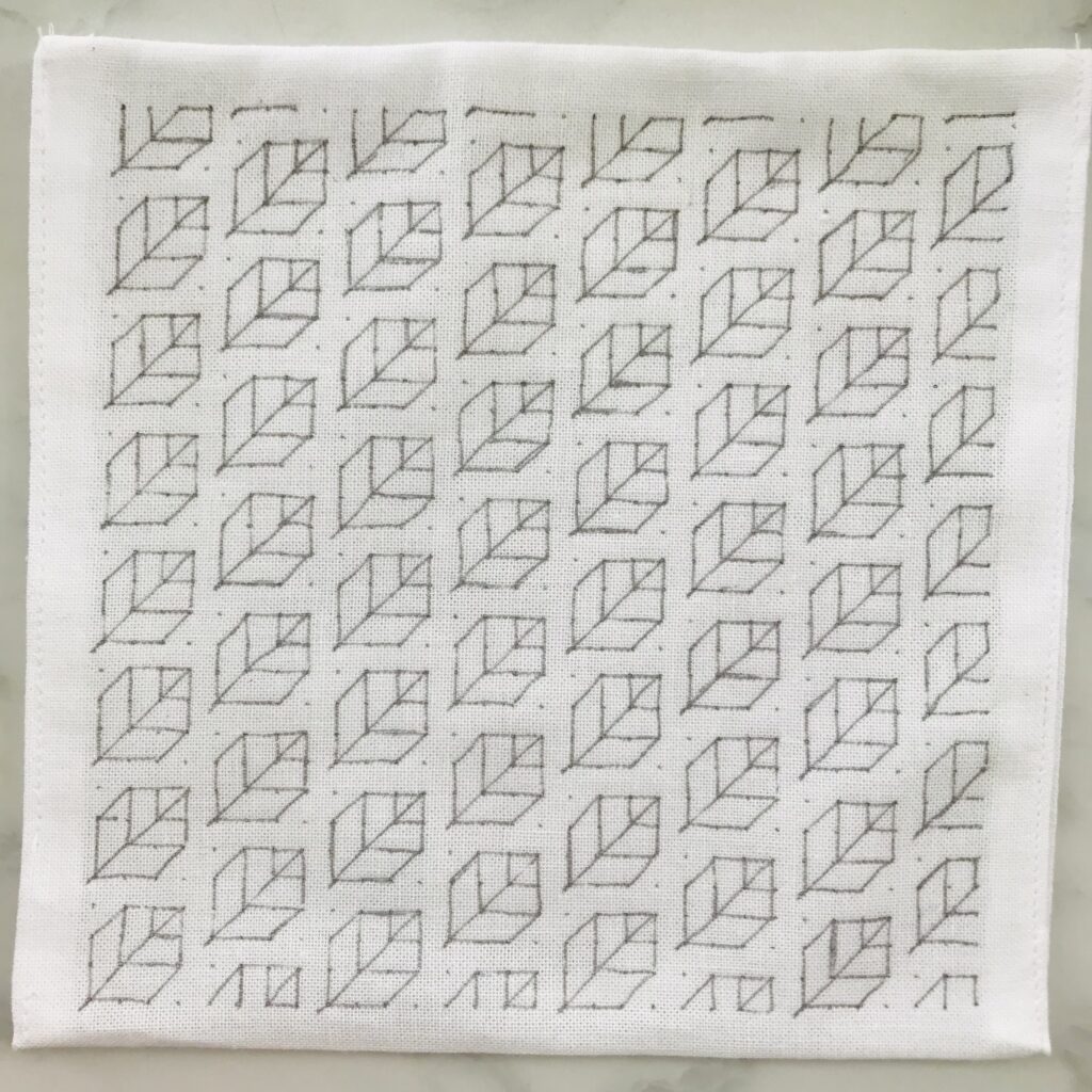 刺し子図案リーフの下書き画像