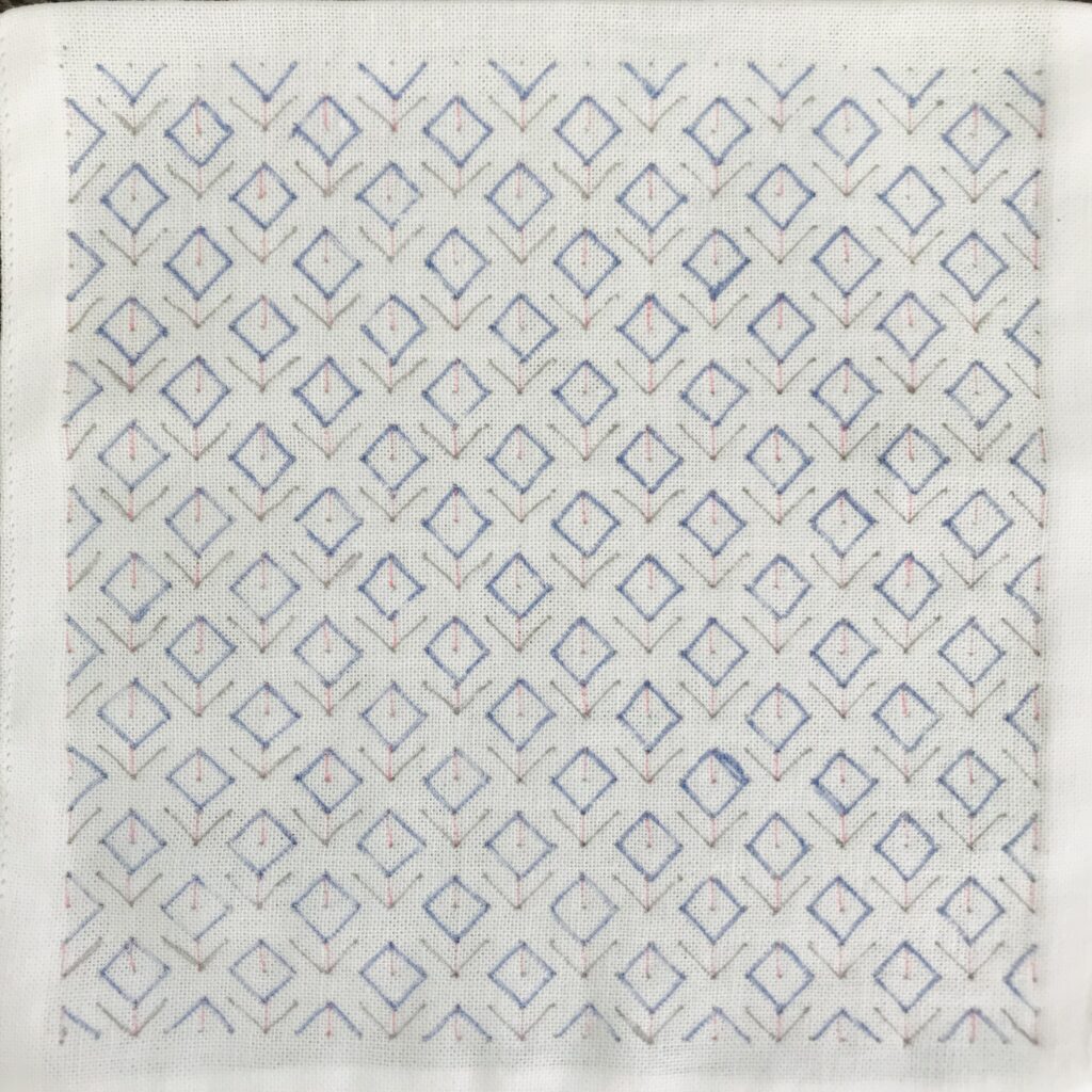 お花畑模様の下書き画像