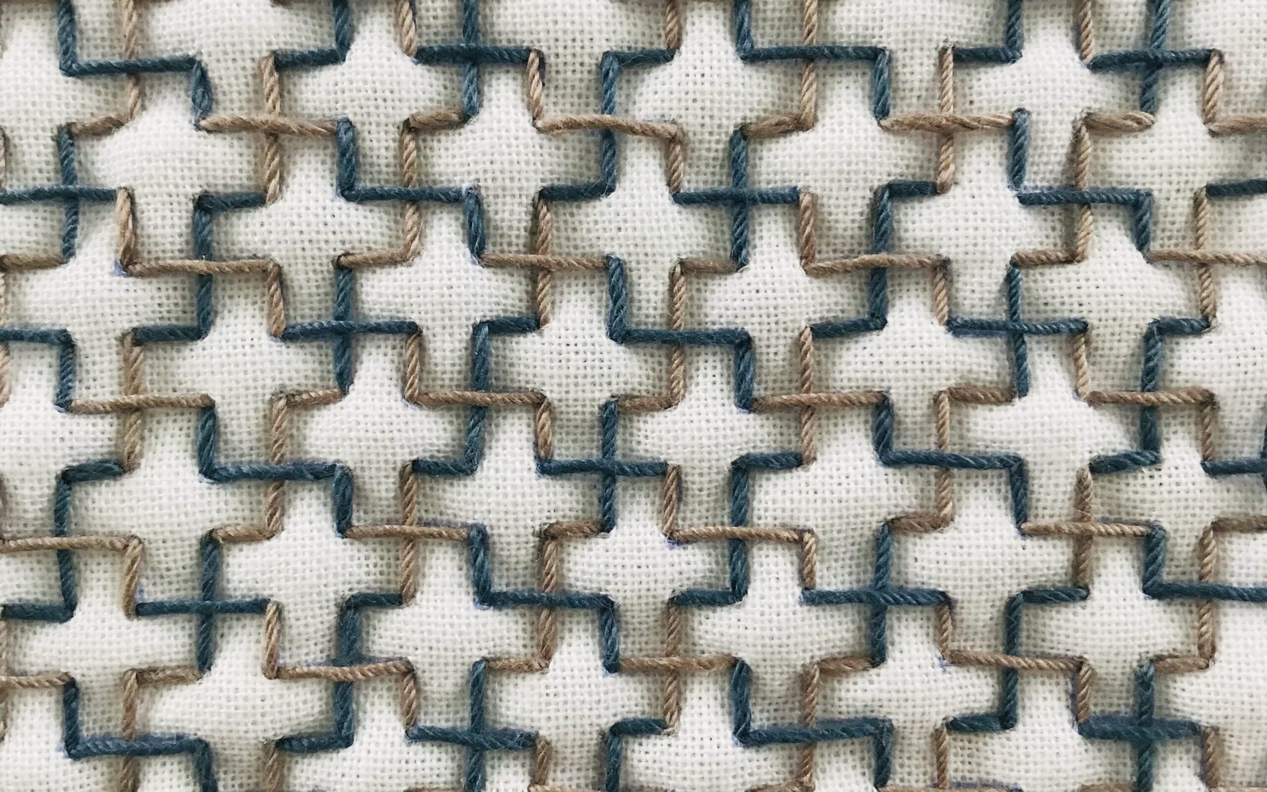 一目十字つなぎの刺し子画像