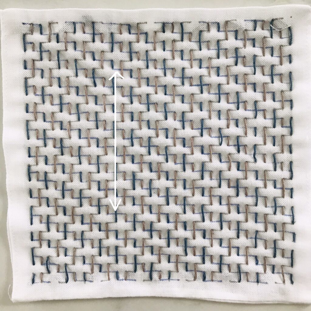 一目十字つなぎの刺し方画像