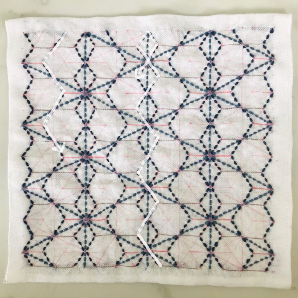 飛び麻の葉の刺し方画像