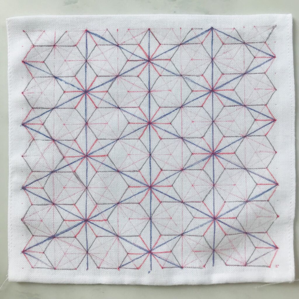 飛び麻の葉の下書き画像