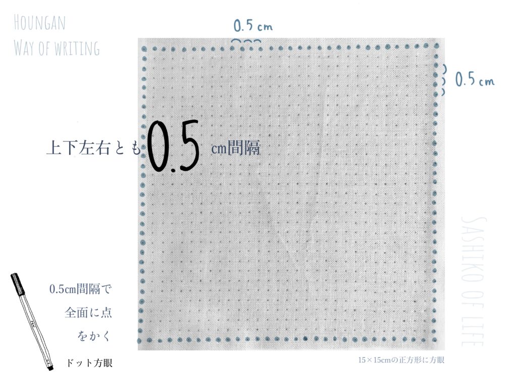 0.5センチ方眼の書き方画像