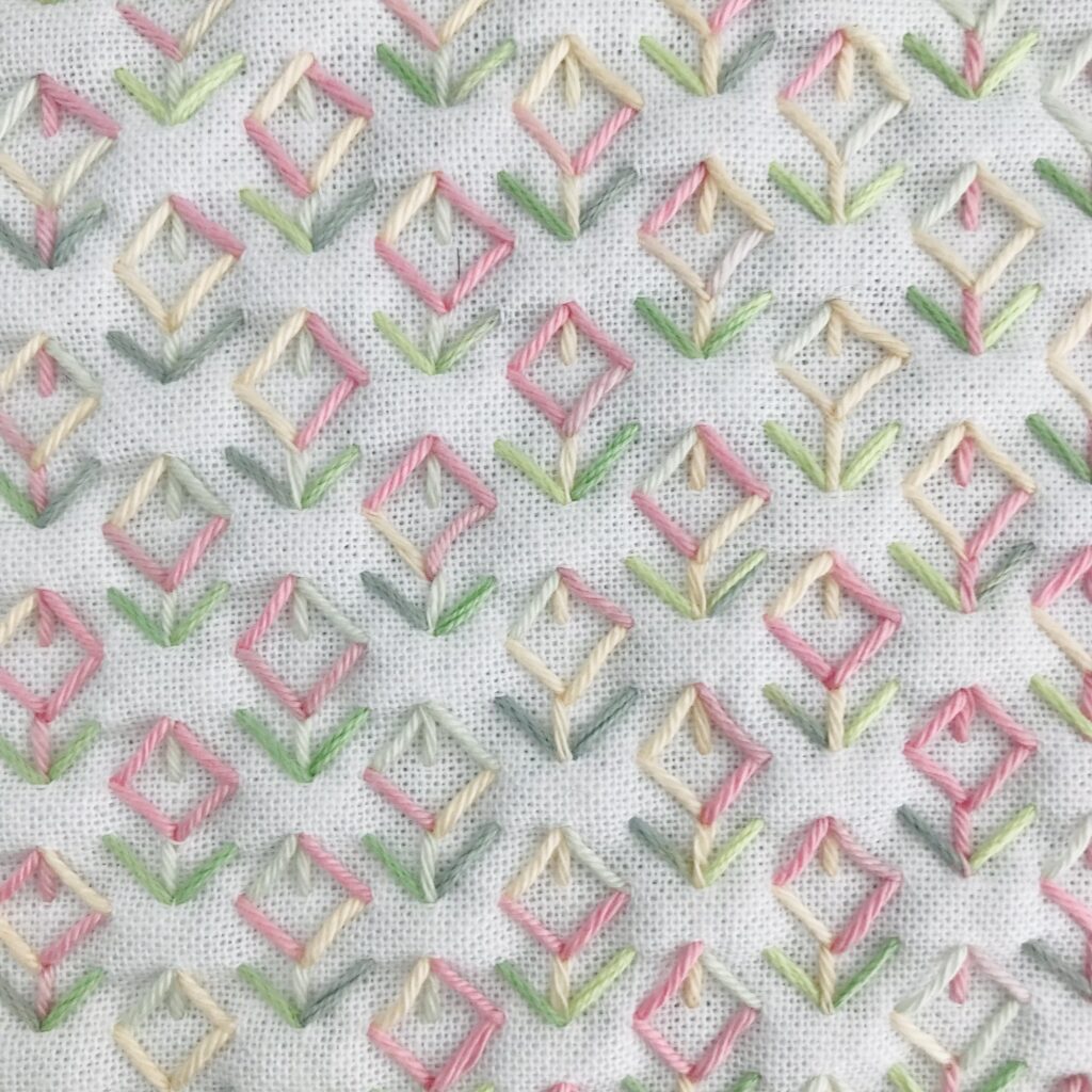 お花畑の刺し子図案画像