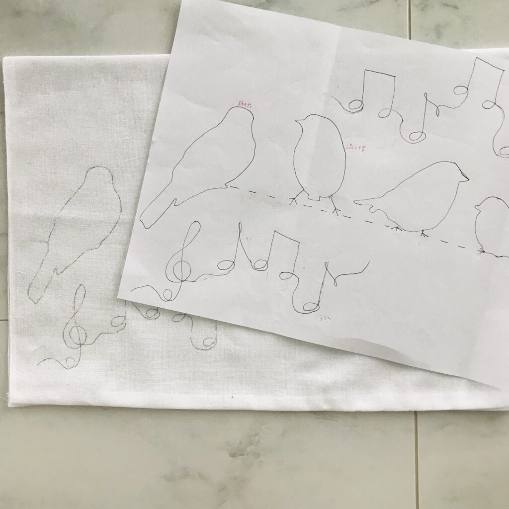 ことりのハーモニーの寄せ模様の下書き画像