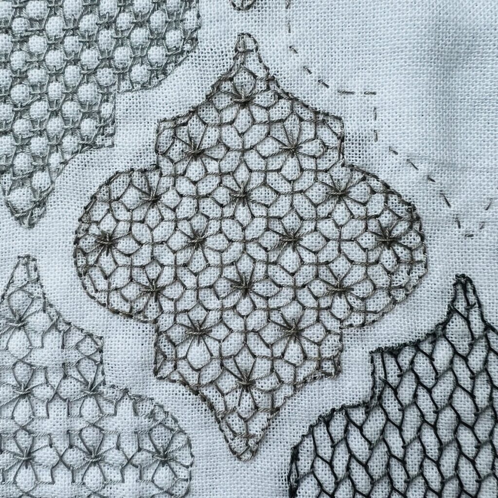 変わり変わり十字花刺しの刺し子画像