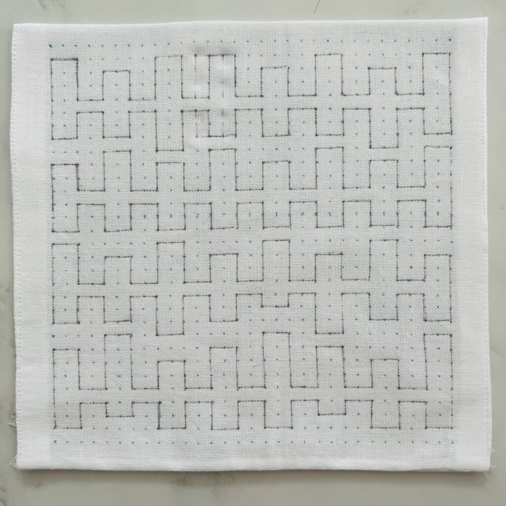 刺し子の平山道くずし下書き画像