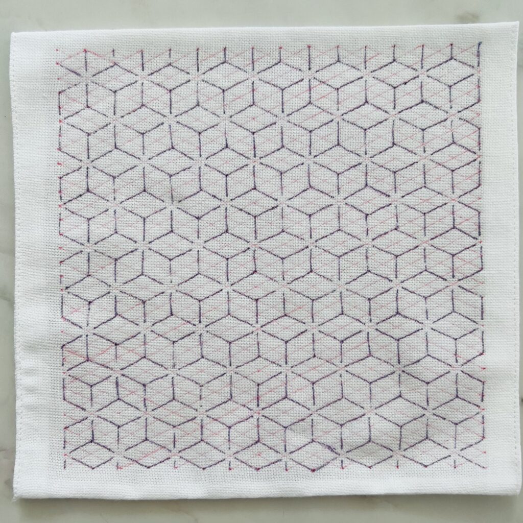 六菱の刺し子の下書き画像