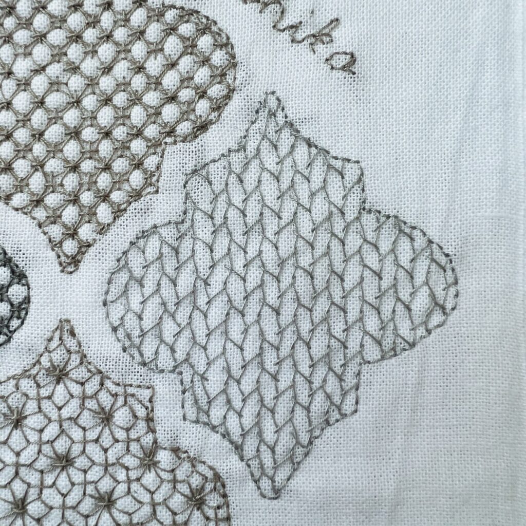 ローズマリーアレンジの刺し子画像