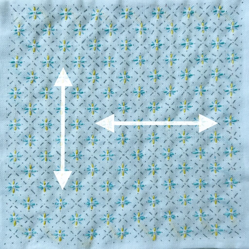 十字に花刺しの刺し方画像