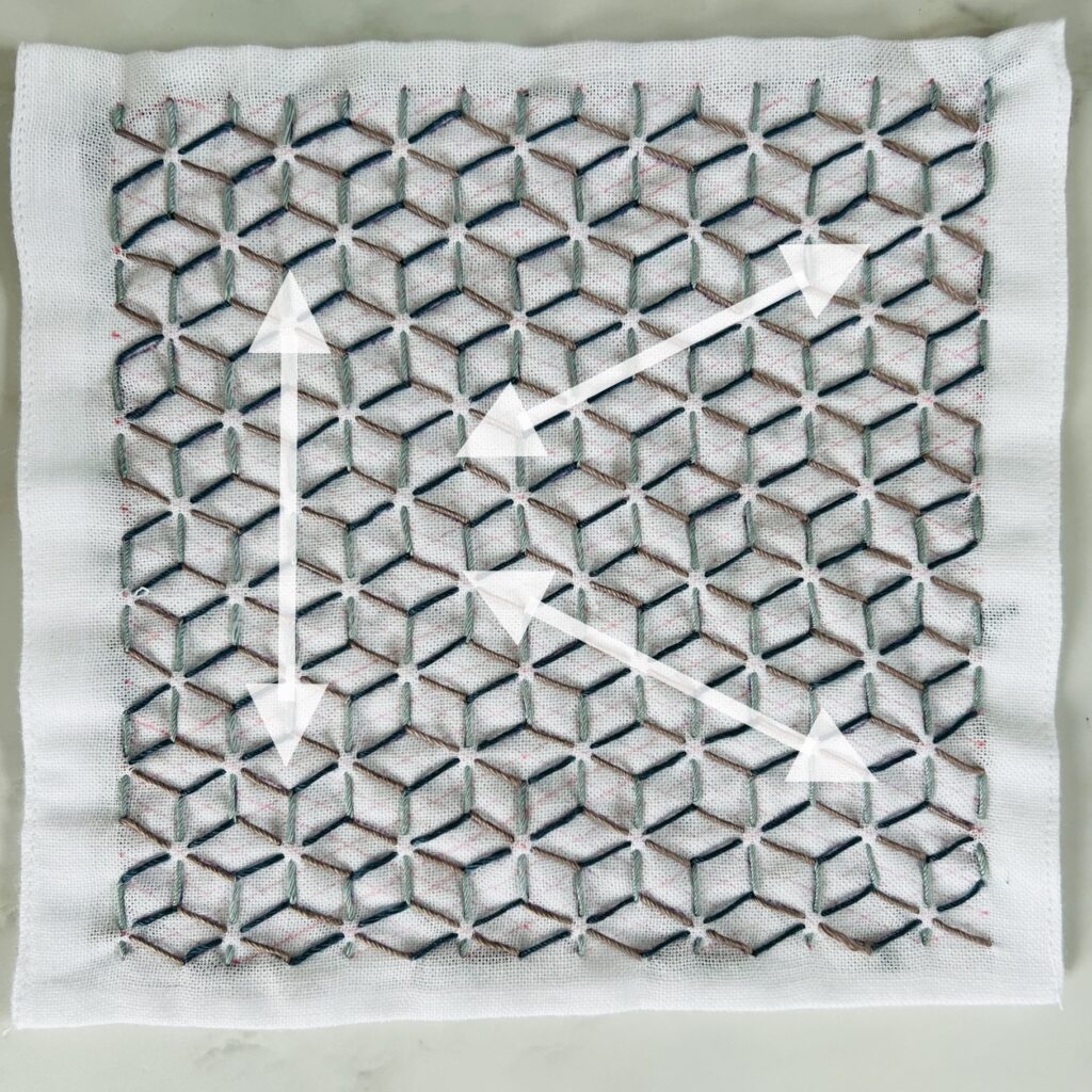 刺し子の六菱刺し方画像