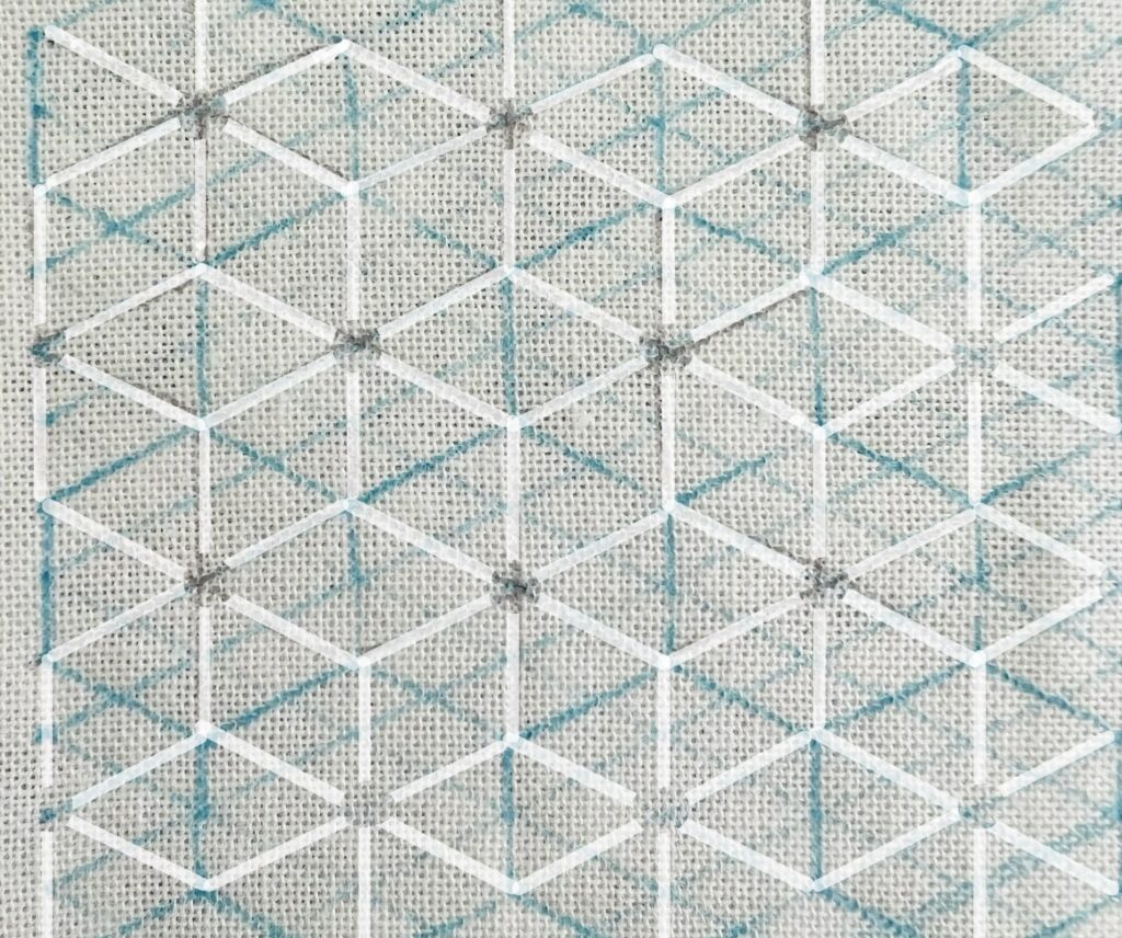 刺し子の六菱の下書き拡大画像