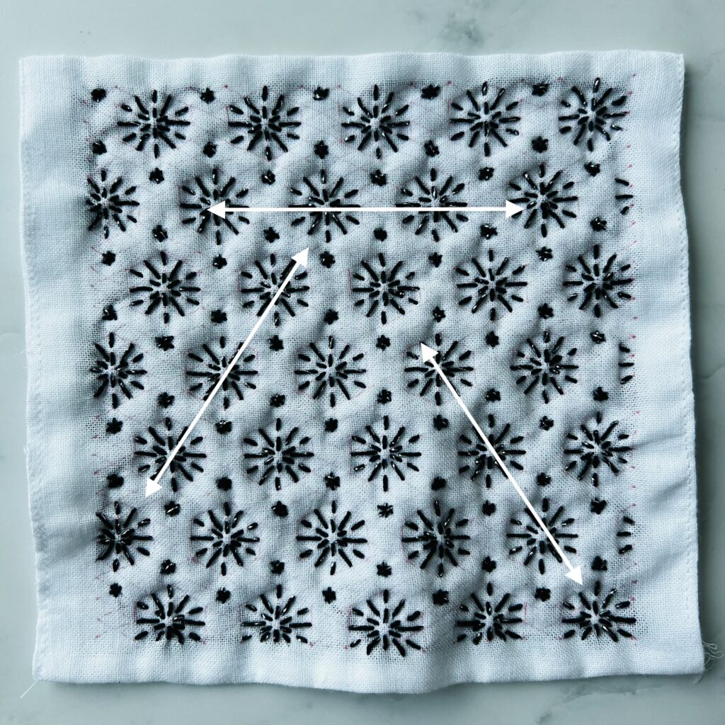 刺し子の花火刺し方画像