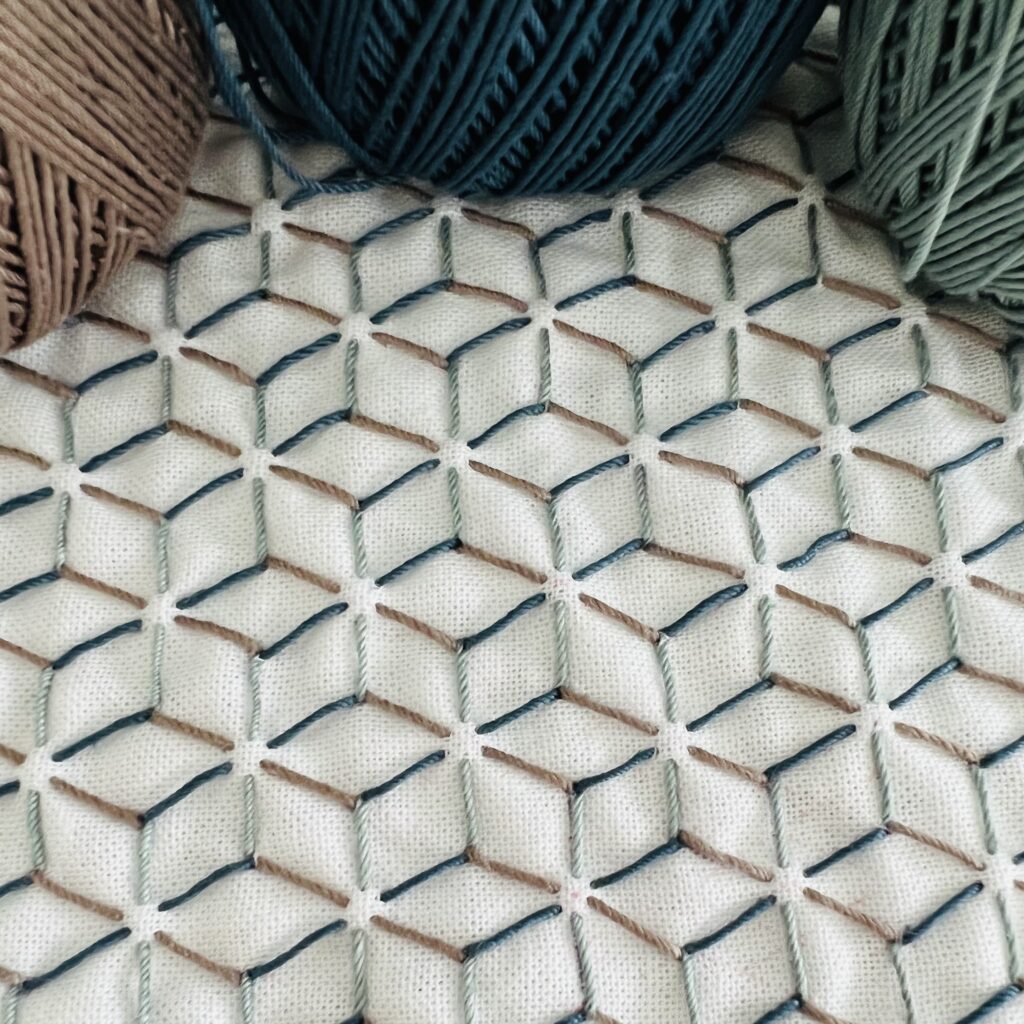 刺し子糸と六菱の画像