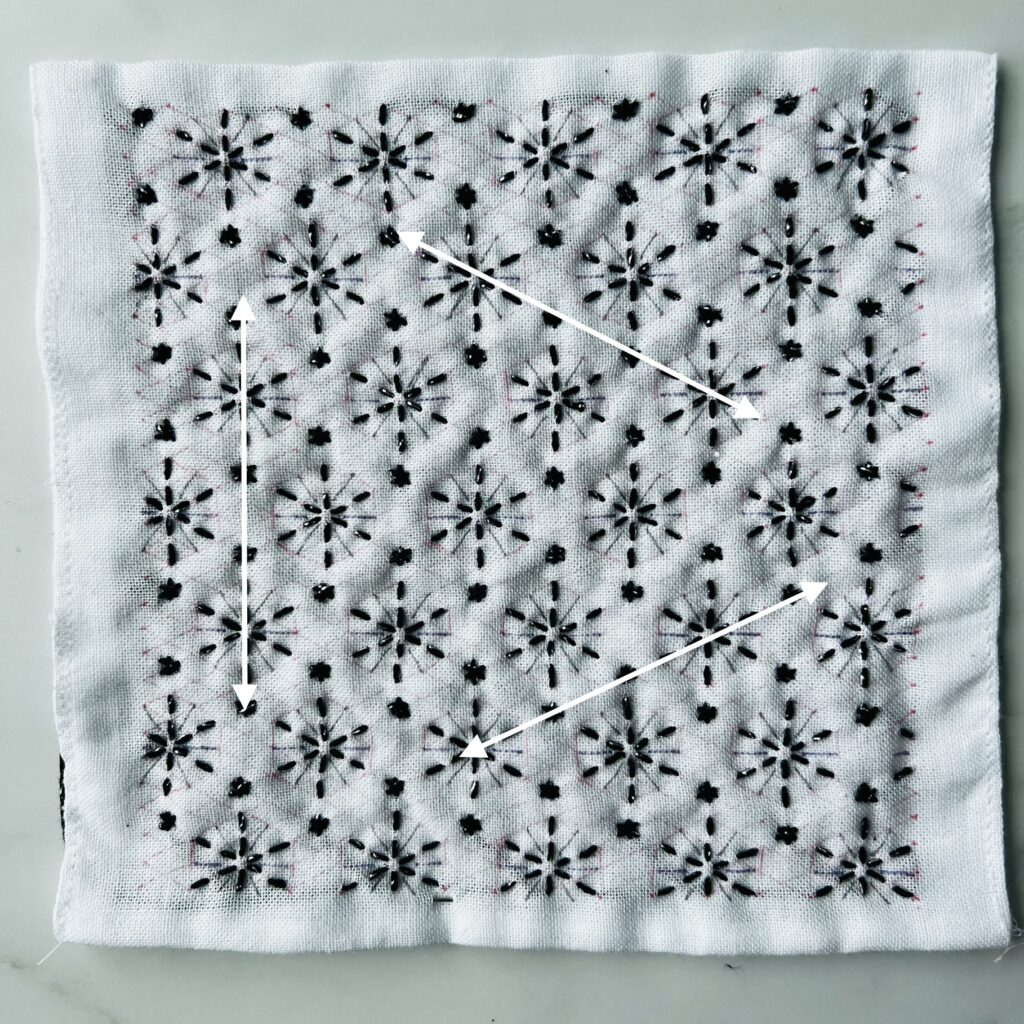 刺し子の花火刺し方画像