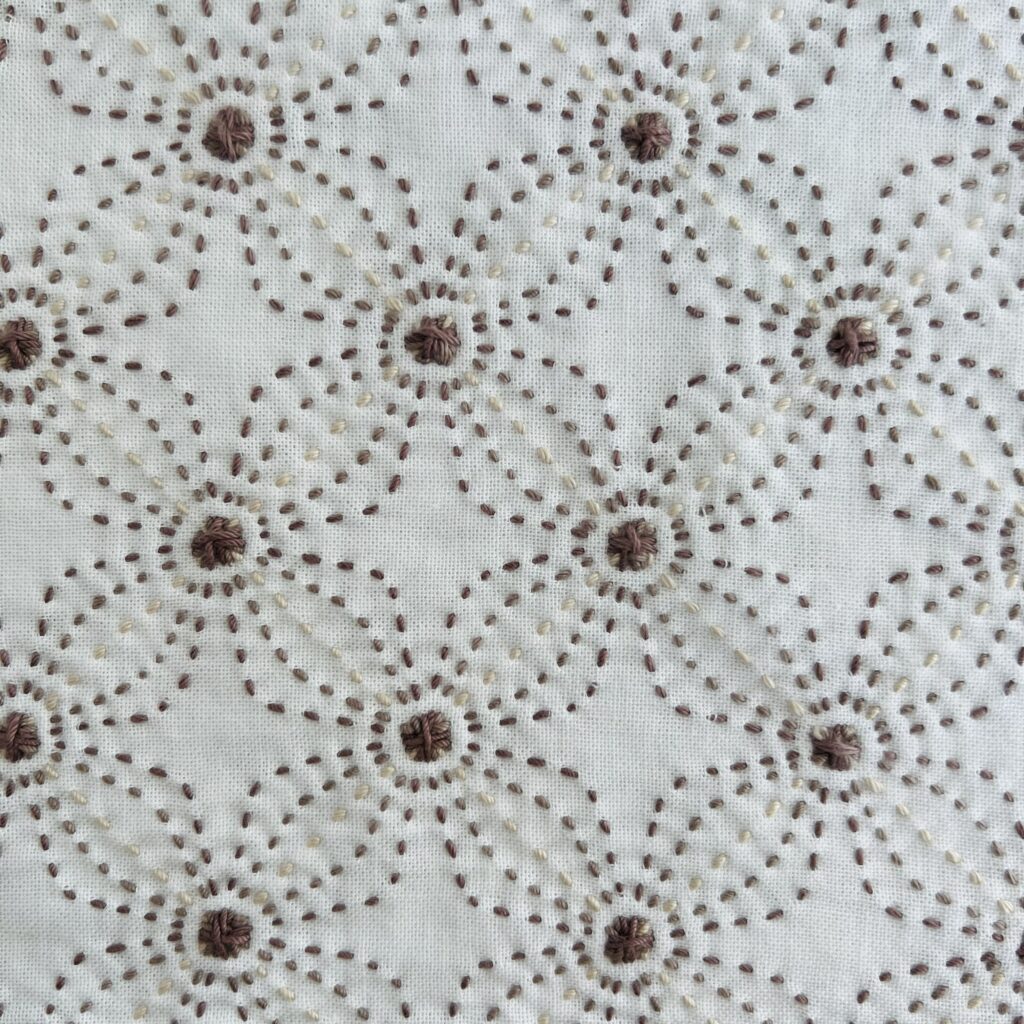 刺し子の花文の裏側画像