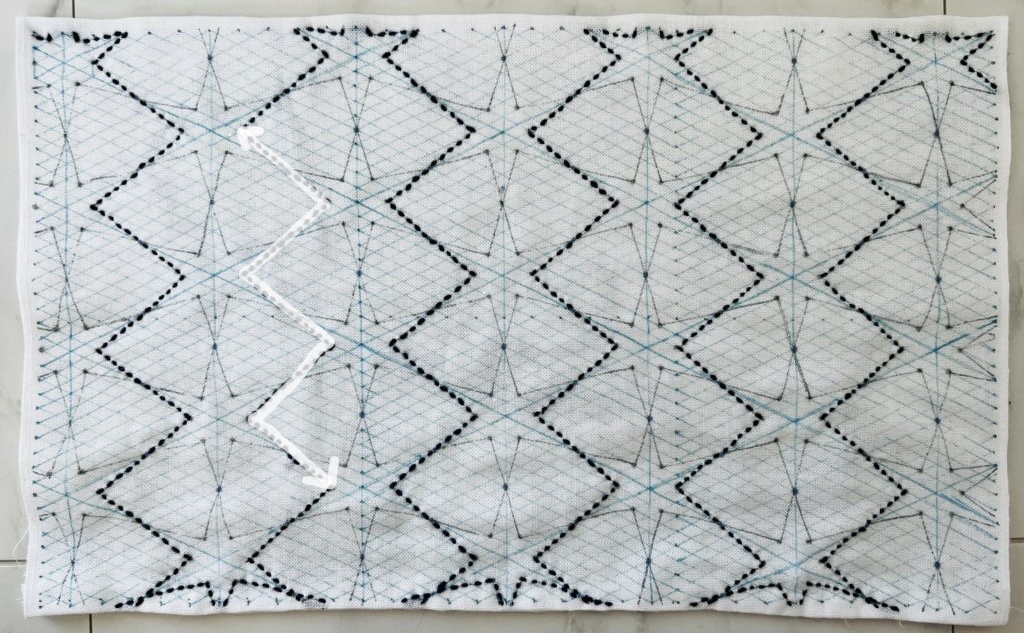 刺し子の朝顔の刺し方画像