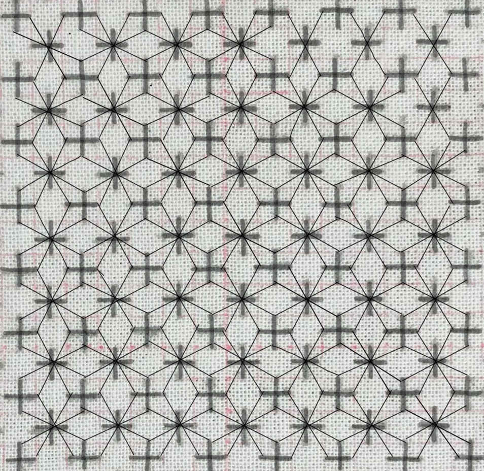 十字花アレンジからの紫陽花の下書き画像