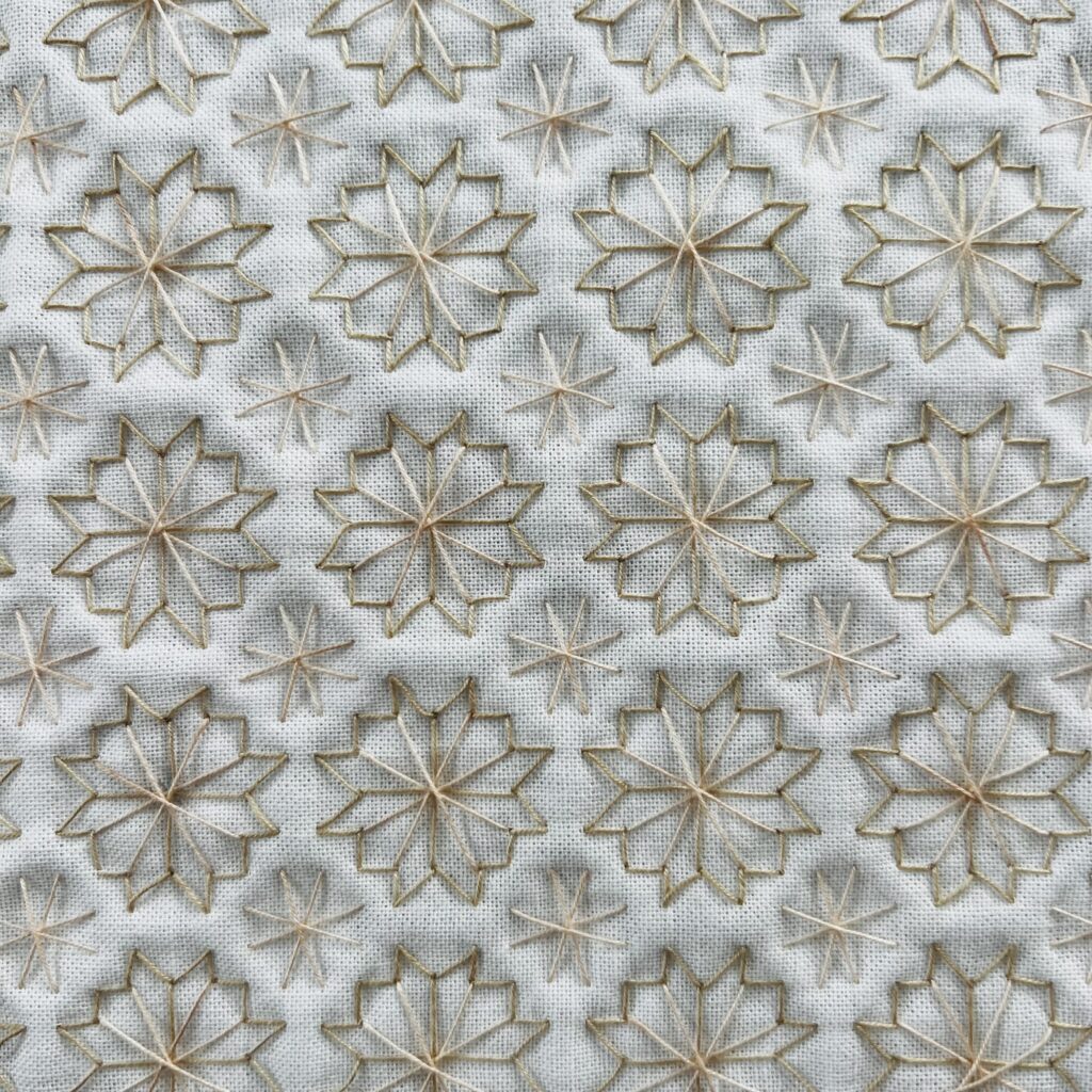 刺し子の菊の花の画像