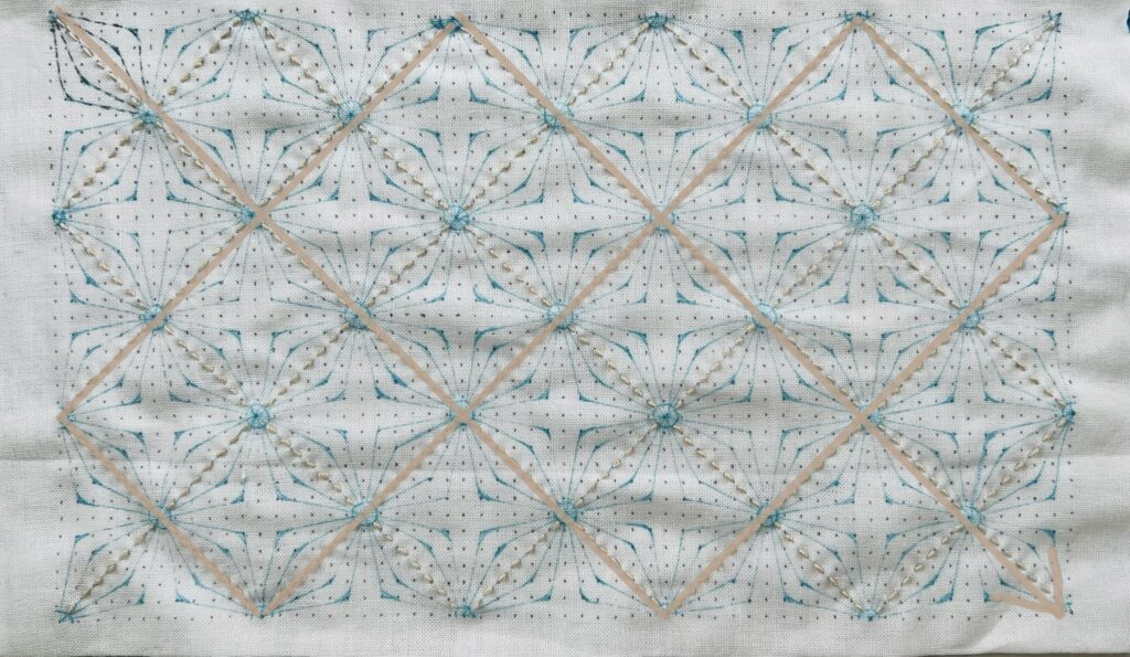 刺し子の花文の刺し方画像