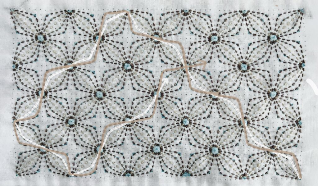 刺し子の花文刺し方の画像