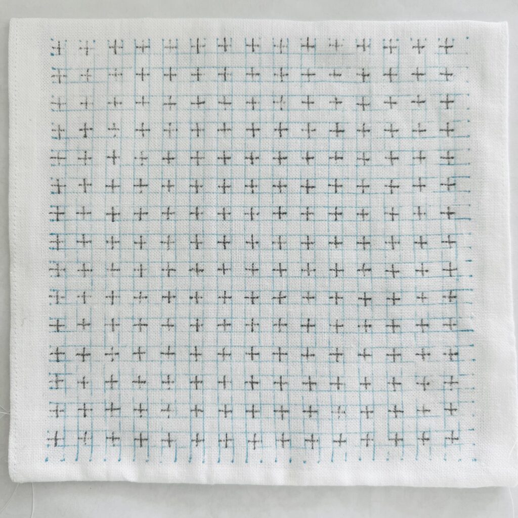 刺し子の十字花アレンジの書き方画像