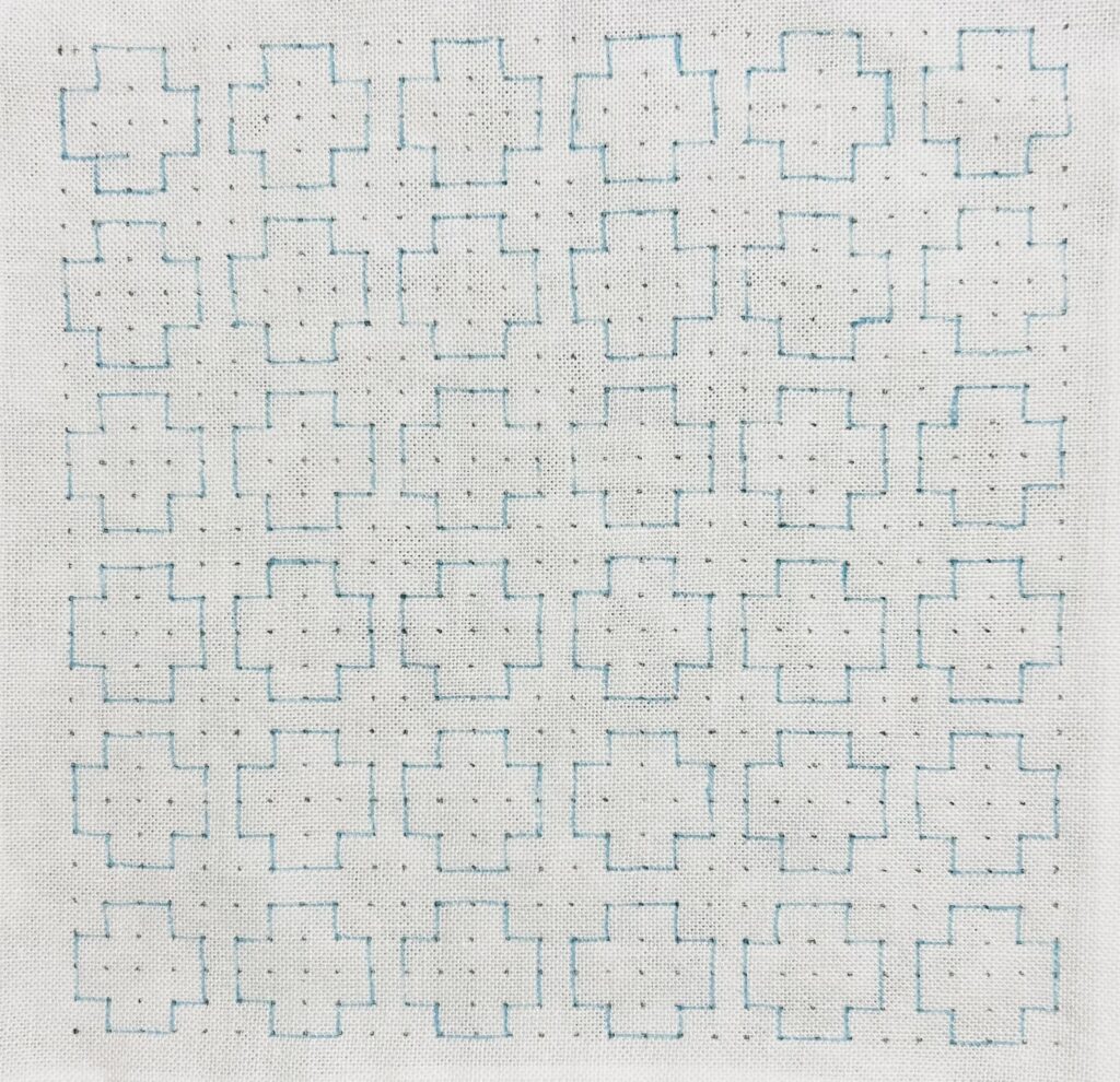 刺し子のつぼみ、花ひらくの書き方画像