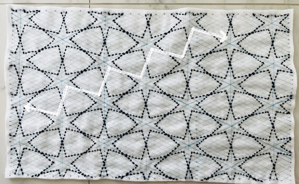 刺し子の朝顔の刺し方画像