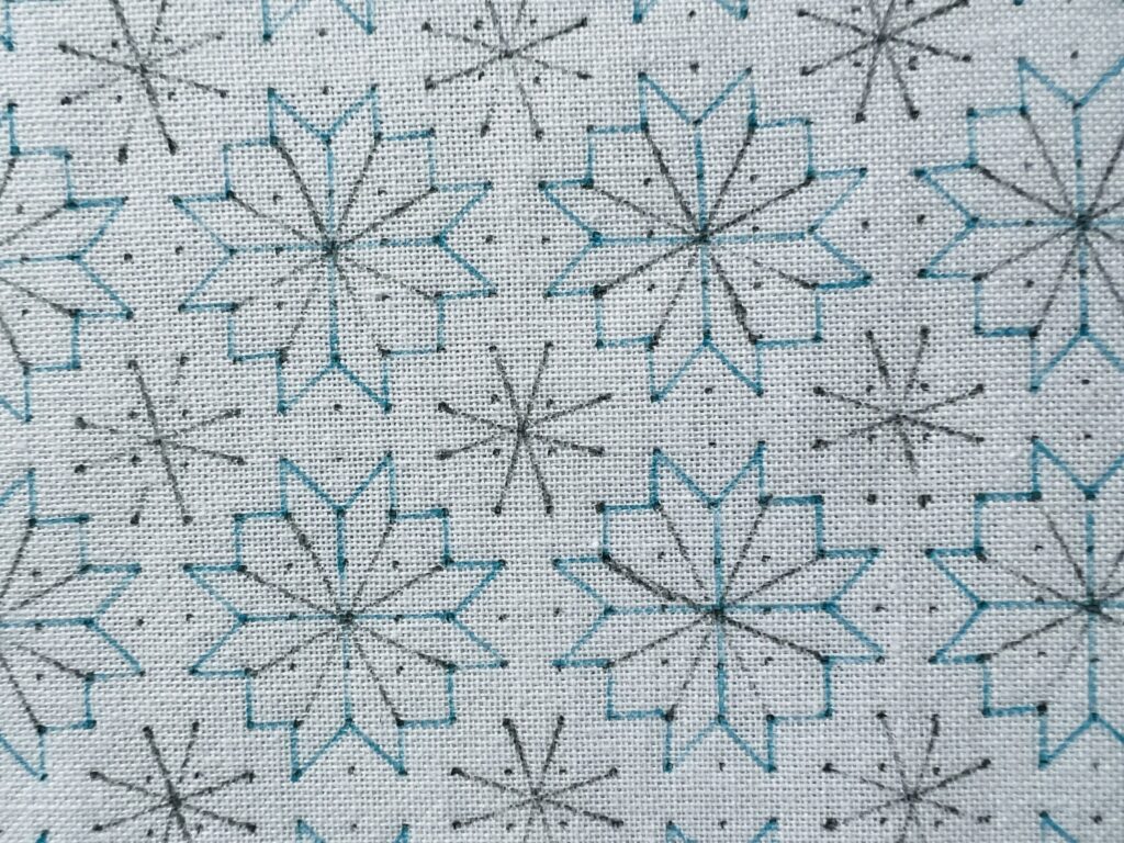 刺し子菊の花の下書き拡大画像