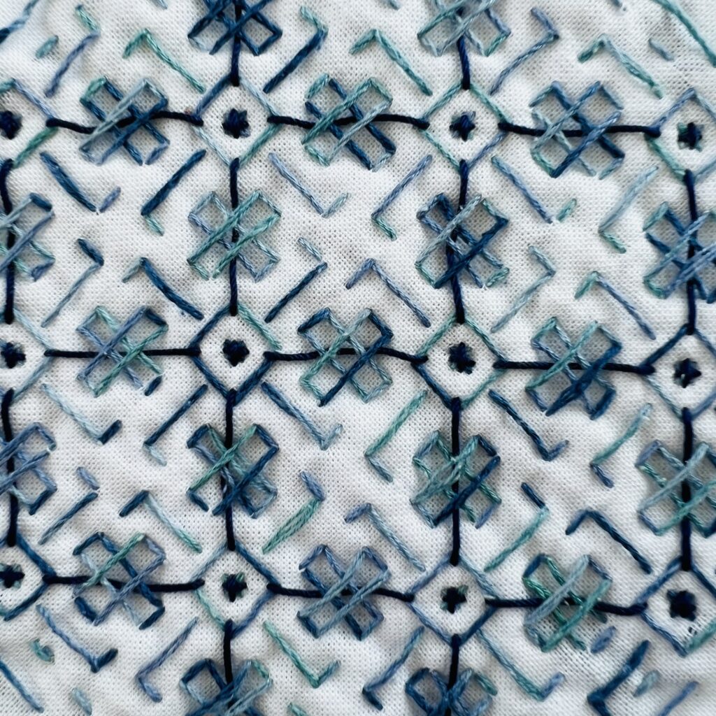 刺し子のつぼみ、花ひらくの裏側画像