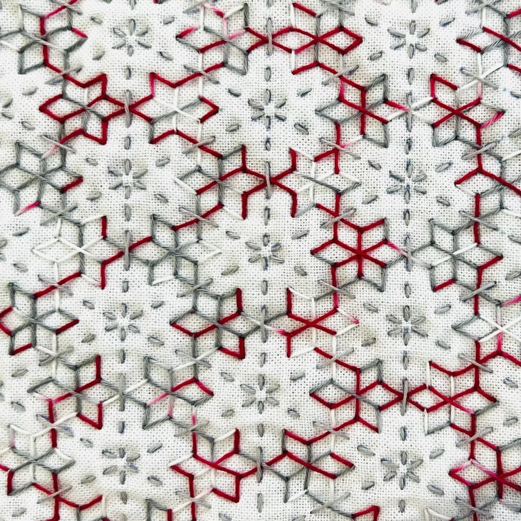 刺し子一目唐花亀甲の画像