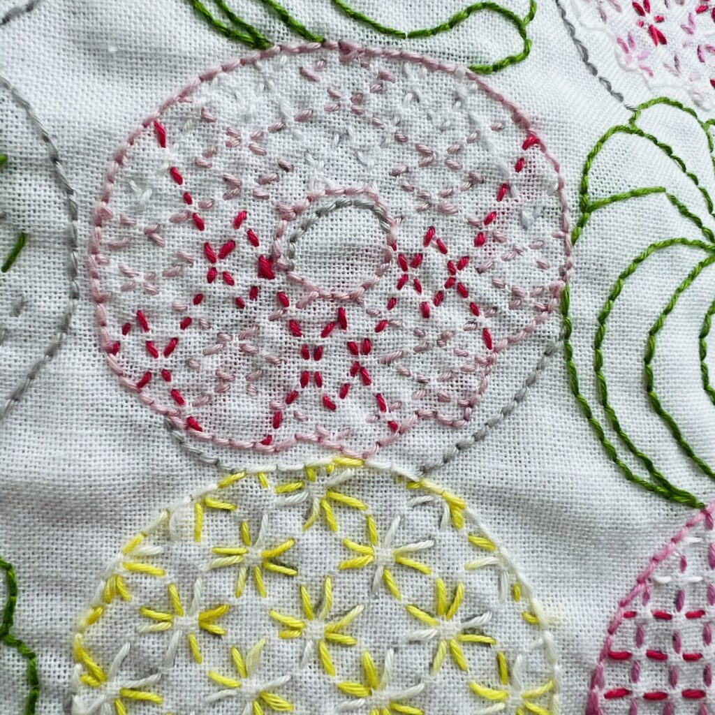 刺し子つなぎ山の画像