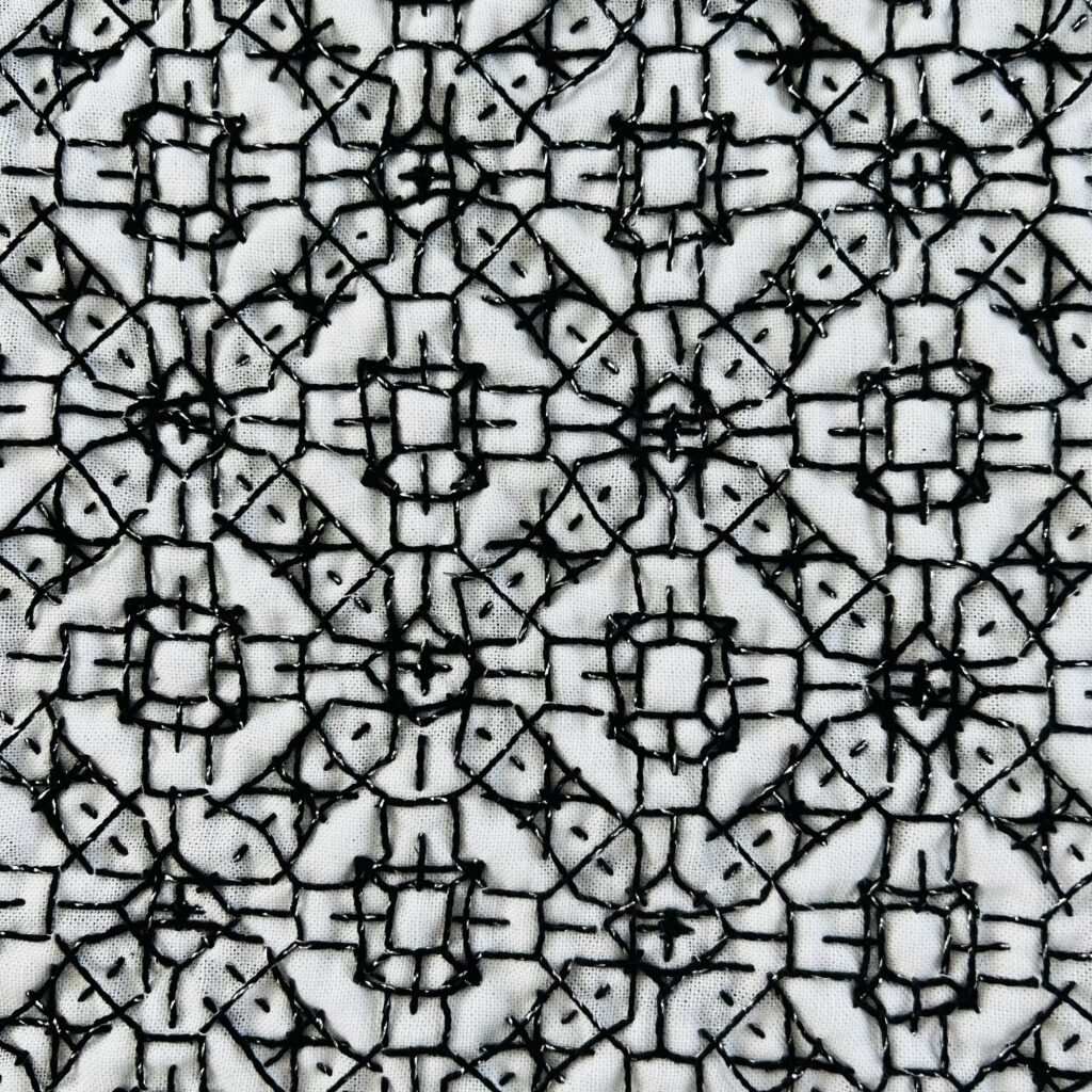 刺し子花タイルの裏側画像