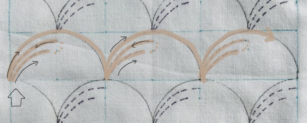 刺し子野分の刺し方画像